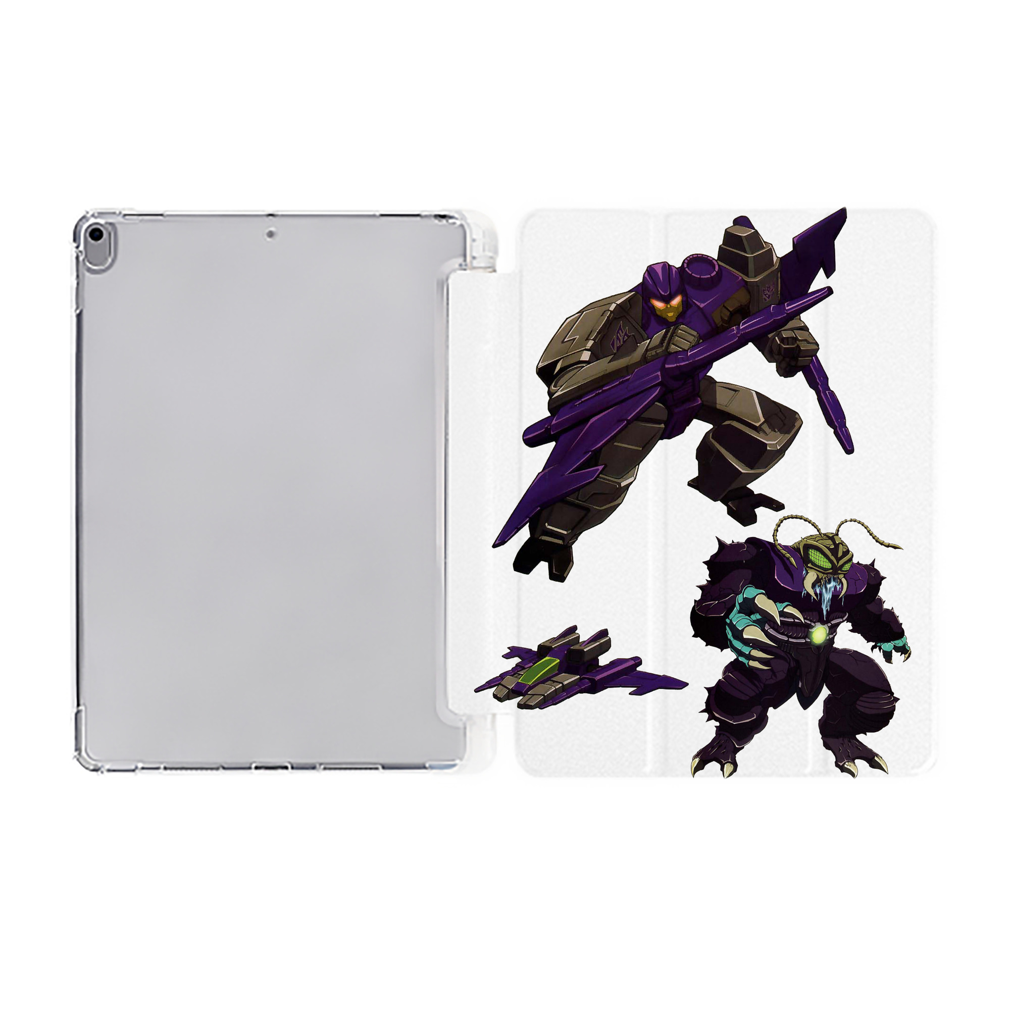 （画像用）  IPad ケース ペン収納付き 三つ折りスタンド PUレザー×シリコン 対応機種9.5/10.5/10.9インチ
